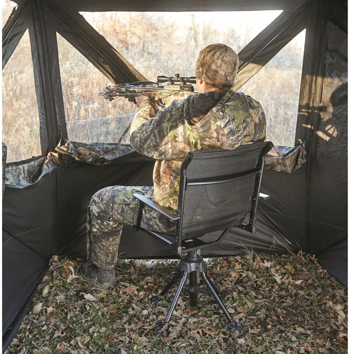 360º Swivel Hunting Blind Chair with Armrests, 300 lbs Capacity, Folding, Lightweight, Portable, Padded Cushion Hunting Seat, Hunt Gear and Equipment 4 717knXR7bZL. AC SL1155 - huntingtonexploration.ca