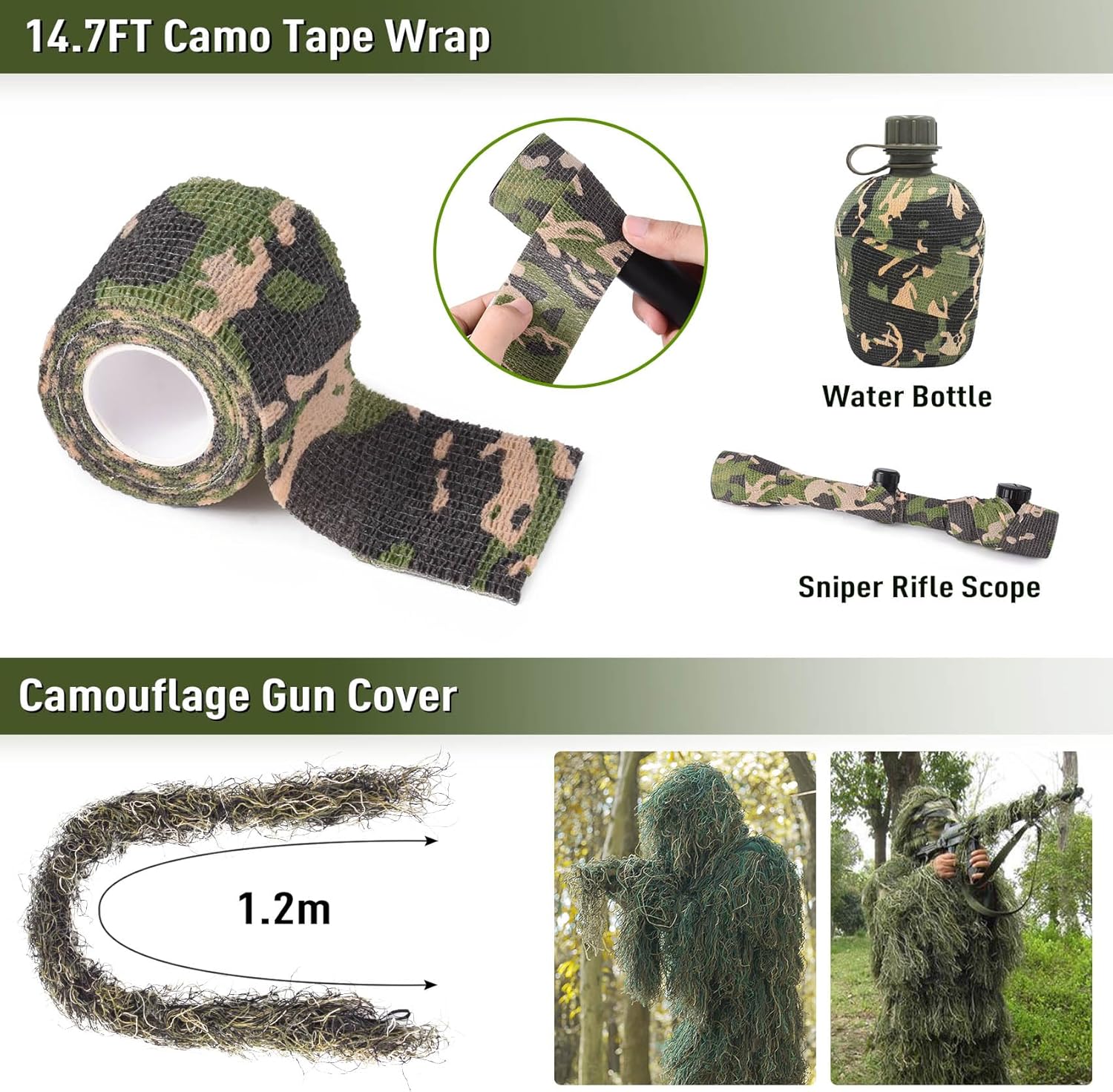 6 in 1 Ghillie Suit, 3D Camouflage Hunting Apparel Including Jacket, Pants, Hood, Carry Bag and Camo Tapes 4 81 eV4r1nBL. AC SL1500 - huntingtonexploration.ca