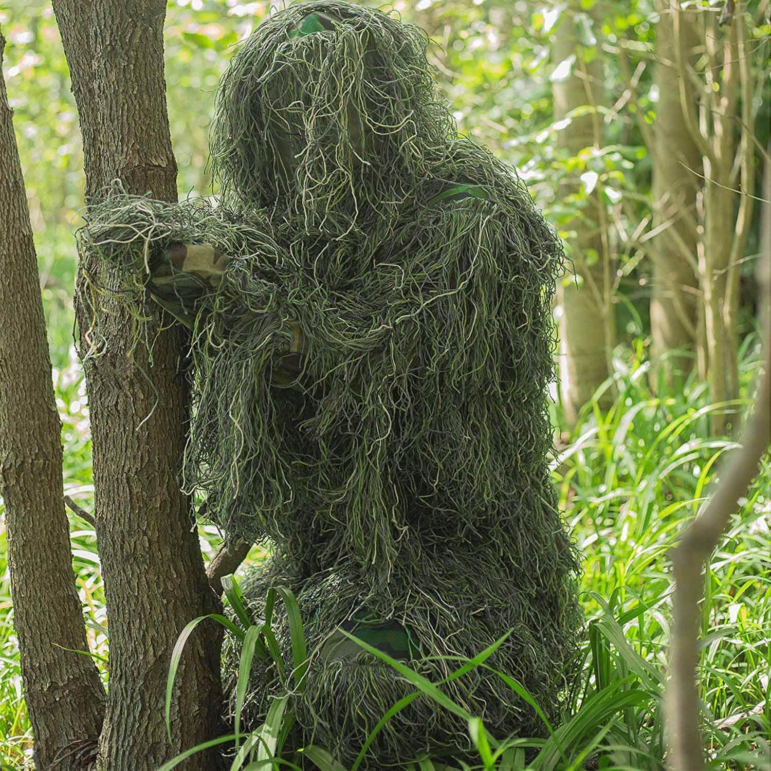 6 in 1 Ghillie Suit, 3D Camouflage Hunting Apparel Including Jacket, Pants, Hood, Carry Bag and Camo Tapes 12 81YnJr3RFgL. AC SL1500 - huntingtonexploration.ca
